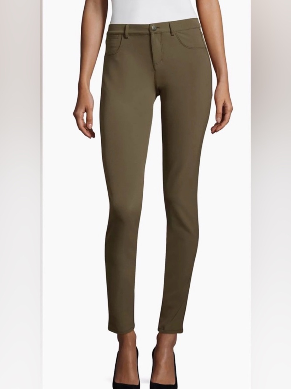 Lafayette 148 Mercer Pants Size 6 Olive Green Slim Stretch Ankle